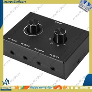 [Promote A4]4 Port Audio Switch, 3.5mm Audio Switcher, Stereo AUX Audio Selector, 4 Input 1Output/1I