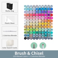 Ohuhu โฮโนลูลู120ปากกาสี Set Pulpen แอลกอฮอล์มาร์กเกอร์ศิลปะมีส่วนผสมปากกาสักหลาดการร่างวาดภาพการ์ตู