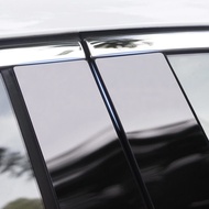 แถบตกแต่งหน้าต่างรถยนต์คาร์บอนไฟเบอร์สำหรับ Audi A4 LA6 Q2 LQ3 Q5 Q7 แผ่นติดกาวกลางคอลัมน์ BC Column