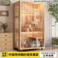 (Wbbuy)實木貓別墅 貓櫃 貓窩 貓屋 貓籠 貓室 寵物別墅 貓木屋 貓房 包送貨