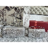 Diamond Buckle Snake Pattern Handbag Dinner Baguette Bag 20/26cm