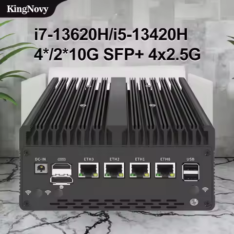 H14 Industrial Mini PC, Intel i7-13620H, i5-12450H, Pentium Gold 8505, 4x2.5G RJ45 2x10G SFP+ or 4x1