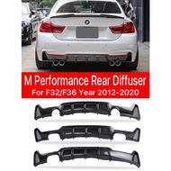 M Performance Carbon Fiber Rear Bumper Diffuser Lip For BMW 4 Series F32 F33 F36 2014-2020 Gloss Bla