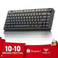 AULA F75 Mechanical Keyboard 75% 80 Key RGB Tri-Mode Wired Bluetooth 2.4G Gasket Structure Hot-swap 