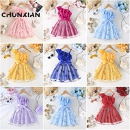 Dress Newborn Baby Girl 2-7Tahun Baju Gaun Budak Perempuan Summer Suspenders Embroidered Tulle Flora