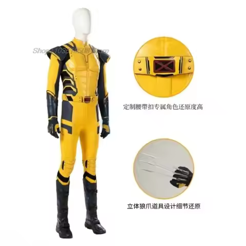 Deadpool 3 Wolverine Cosplay Costume Superhero Cosplay Zentai Full Set With Bosysuit Shoes Handmade