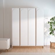 Koncept Furniture ตู้ผ้า 4 บานเปิด KC-PLAY รุ่น NORDIS สีขาว-ลินเบิร์ก (160x60x200 ซม.)