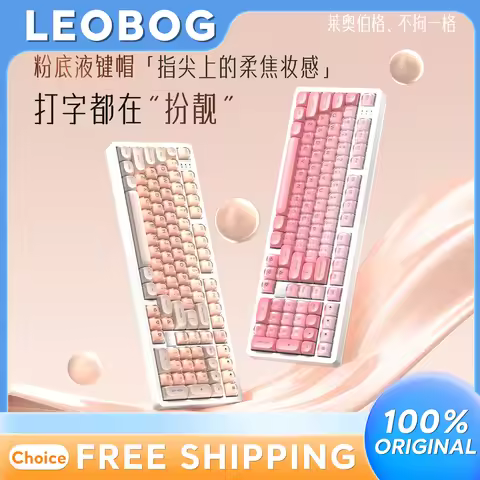 LEOBOG Hi75C Custom Mechanical Keyboard 75-Key Gasket Mount Lipstick Foundation Theme Aluminum Case 