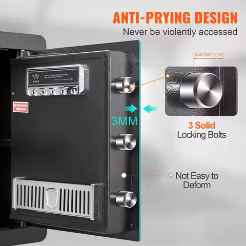 SucceBuy Safe 1.8/2.2 Cubic Feet Steel Security Safe w/ Digital Keypad and 2 Keys Cash Gold Jewelry 