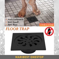 15x15cm Stainless Steel Bathroom Floor Trap Floor Grating Anti Smell Cover Floor Drain Strainer Pera