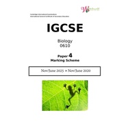 IGCSE Biology 0610 | Paper 4 | Marking Scheme