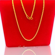 916 Gold Chain Original Necklace Women Peach Heart Chain Rantai Leher Emas 375 Original Hypoallergen
