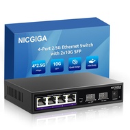 NICGIGA 6 Port 2.5G Ethernet Switch with 4X 2500Mbps + 2X 10G SFP Uplink Port , Unmanaged 2.5Gb Netw