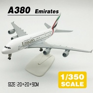 LEO 20cm Emirates A380 Metal Diecast Airplane Plane Model Aircraft Toys Gift For Boys Kids Child Col