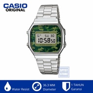 Casio Camo Army Stainless Classic A168wec Jam Tangan Digital Original