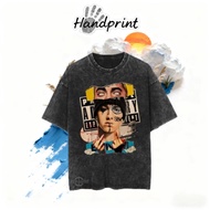 Stone Wash EMINEM Oversize T-Shirt - PARENTAL ADVISORY vintage washed plastisol t-shirt
