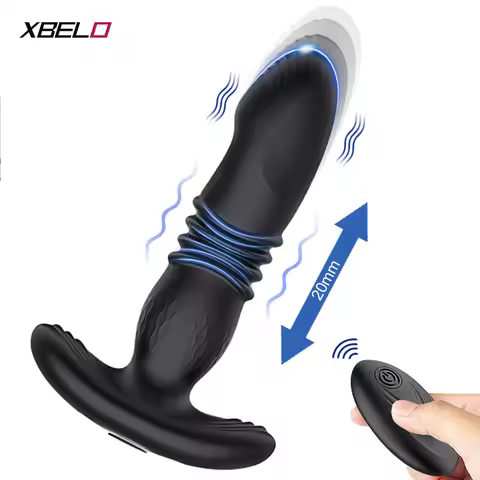 Thrusting Anal Vibrator Men Bluetooth APP Vibrator Remote Control Telescopic Prostate Massager Male 