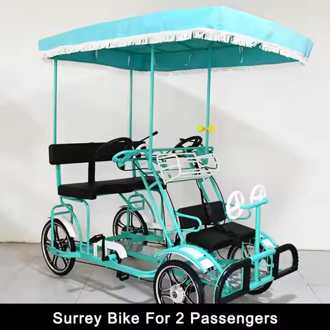 Quad Bike Tandem Bicycle Four Wheels Surrey Bicycle For Lover 2 Riders Bike Scenic Area 4 Seats Quad