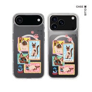 CaseClub Iphone Case Samsung Magnetic Siamese Cat Stamp Pattern For i17 Pro Max/i17 Pro/i17 Air