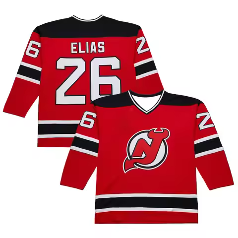Hockey Jersey Red with Black/White Accents Throwback Design Official Athletic Jersey for Fans & Coll