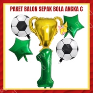 Number C Soccer Balloon Package Soccer Ball Birthday Decoration/