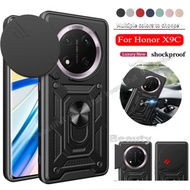 For HonorX9C Armor Casing Push Pull Camera Lens Protection Shockproof Hard Phone Case Honor X9C X7C 