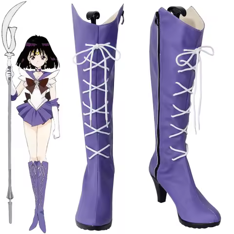 Hotaru Tomoe Sailor Saturn Cosplay Shoes Lilac Heel Boots