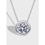 Necklace Necklace Carat Necklace Pure Silver Moissanite Collarbone Chain Pendant S925Female Diamond1