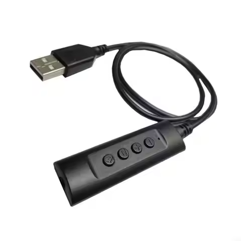 55KC USB Sound Card USB to 3.5mm External Sound Card USB Adapters Converters 100cm