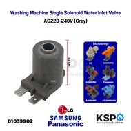 Washing Machine Single Solenoid Water Inlet Valve, Multi-Brand, Compatible with LG, SAMSUNG, PANASONIC, AC220-240V (Grey), Washing Machine Spare Part