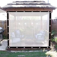 Outdoor Clear Tarp Curtain,Gazebos Balcony Curtains With Eyelets PVC Waterproof Tarpaulin Panel for 