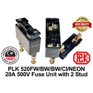 PLK 520FW/BW/BW/CI/NEON 20A 500V Fuse Unit with 2 Stud