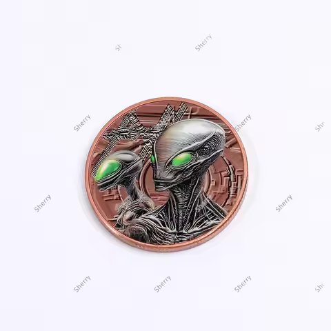 Alien & UFO Space Themed 1 Oz .999 Copper Coin Sci-Fi Collectible Artwork for Collectors