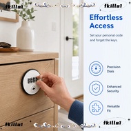 FKILA Combination Cam Lock, Key Included 4-Dial Cabinet Cam Lock, Durable Zinc Alloy Digital Passwor
