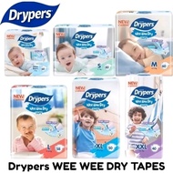 (10KEPING/PCS) DRYPERS WEE WEE DRY TAPE NB-XXL Sample