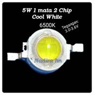 Led 5W 1 MATA 2 CHIP/ bluewhitewarm white lampu senter lampu tembak penerangan diy dll hpl chip 5 wa