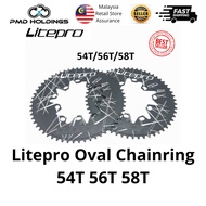 Litepro Oval Chainring 54T 56T 58T BCD 130mm Bike Chainwheel for Foldable Bicycle/MTB/Basikal Lipat 