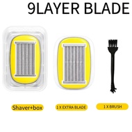 Men's 9-blade Razor For Shaving And Bald Heads, Manual Safety Razor, Designed For Shaving And Shavin