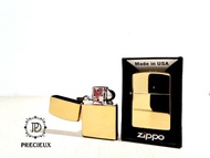 KOREK API ZIPPO YELLOW GOLD POLOS MATTE ORIGINAL PING SOUND"PRECIEUX"