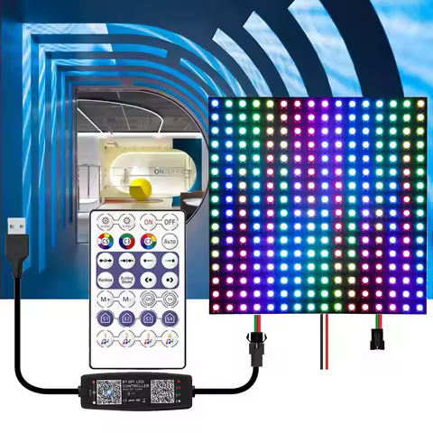 WS2812B Matrix Individually Addressable LED Panel Screen WS2812 48/64/256Pixels Led Module Light USB
