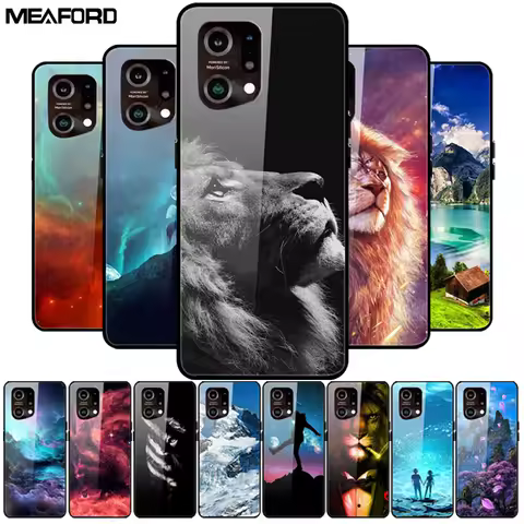 Tempered Glass Cover For Oppo Find X5 Cases Find X5 Pro Fashion Hard Fundas Phone Cases For Oppo Fin