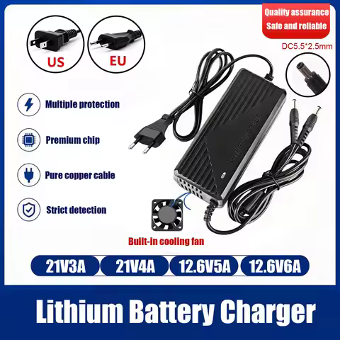 Fast Charging 12.6V5A 6A 21V3A 4A Lithium Battery Pack Charger for Power Tool 5s 18V 21V Li-ion Batt