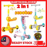 2 in 1 Scooter for Kids Scooter LED Light Skuter Kids Skuter Budak Kid Scooter Budak Sekuter Budak M
