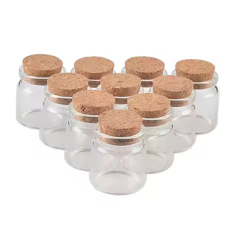 50PC 20ml Min Cute Glass Bottles with Corks Small Glass Jars Vials Gift Bottles Factory Wholesale 37