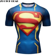 2024 New3D Printed T-shirt Men Compression Shirt Short Sleeve T Shirt Comics Cosplay Top Anime Tee C