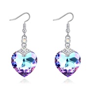 earring stud earrings hook earring set korean Women 925 Silver Crystal Heart Dangle Earrings Stud Ea