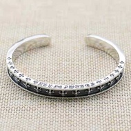 Retro Chrome Unisex Sliver Hearts Cross Bracelet Accessories Bracelets s