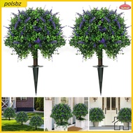 polsbz Artificial Lavender Topiary Ball Faux Topiary Tree with Spike Fake Bushes UV Resistant Fake S