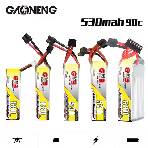 2PCS GNB 1S 2S 3S 4S 6S Max 180C HV LiPo Battery 530mAh PH2.0/XT30U-F Plug For RC Helicopter Quadcop