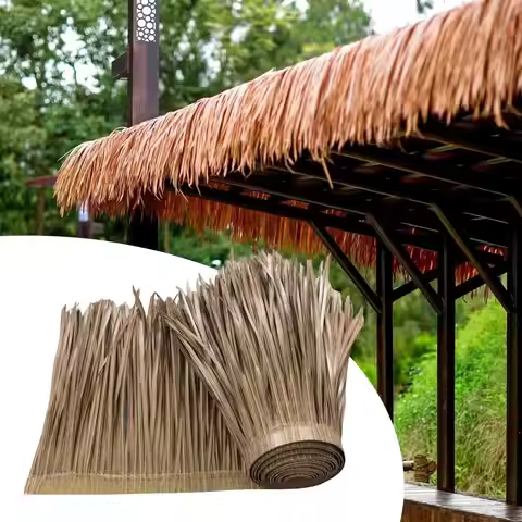 Palm Thatch Roll Straw Roof Thatch DIY Thatch Roofing, 20" H x 39"L Grass